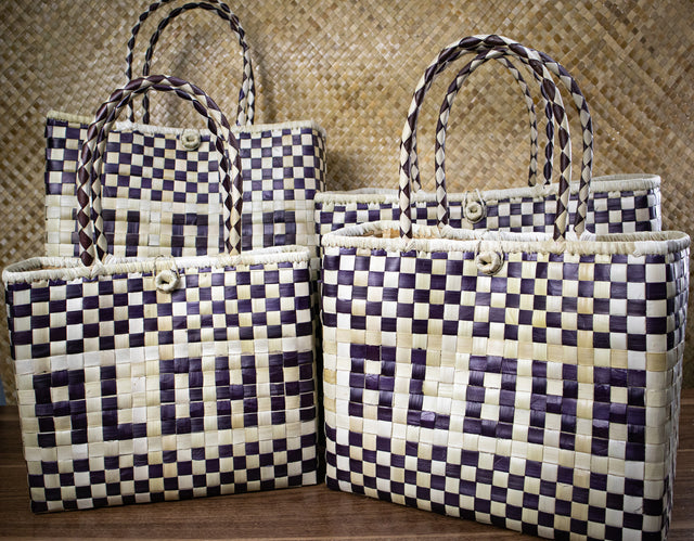 Aloha Lauhala Square Bag Two-Toned Set of 4